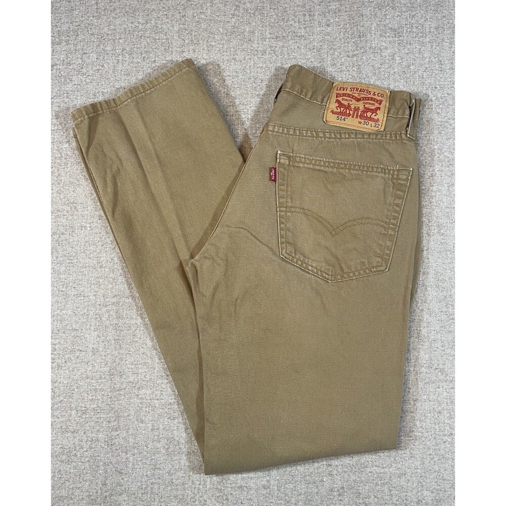 Levi's 514 Jeans Mens 30x32 Actual 30x30 Tan Khaki Pants Straight Casual